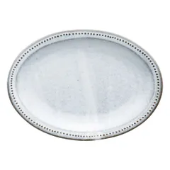 黒陶粉引２６㎝楕円皿