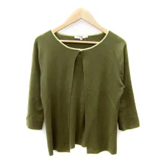 23区 オンワード樫山 カーディガン ミドル丈 七分袖 無地 38 M カーキ /SY18