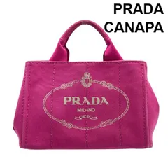プラダ PRADA カナパ CANAPA トートバッグ ハンドバッグ ミニ トライアングルロゴ ロゴプリント フューシャ ピンク レディース 6D120