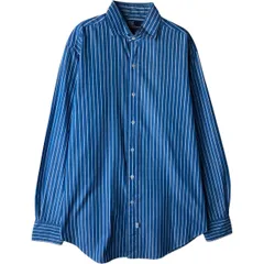古着 ラルフローレン Ralph Lauren POLO by Ralph Lauren 長袖 コットンストライプシャツ メンズM相当/eaa618553