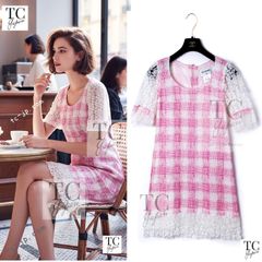 シャネル ヴィンテージ ジャケット スーツ CHANEL レッド アイボリー
