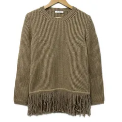 Max Mara(マックスマーラ) 長袖セーター サイズM レディース美品  - ベージュ ラメ/フリンジ