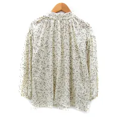 テチチ Te chichi ブラウス カットソー 長袖 ランダムドット柄 透け感 F アイボリー 黒 ブラック /SY29