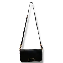 Marc by Marc Jacobs マークバイマークジェイコブス ショルダーバッグ 牛革 フロントプレート ミニショルダーバッグ フラップショルダー マグネット式 ブラック レディース 通年 ゴーゴー古着セントラルパーク名古屋店No.1901