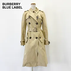 BURBERRY BLUE LABEL トレンチコート ノバチェック ライナー付 ダブル ベージュ 綿100％ レディースS バーバリー