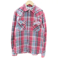 リー LEE カジュアルシャツ ウエスタンシャツ 長袖 チェック柄 S コーラルレッド /YM30