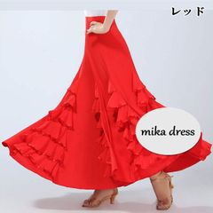 Million 日本製 フラメンコスカート ファルダ 社交ダンス 蛍光ピンク