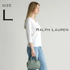 Ralph Laurenラルフローレン 90s コットン製Vネック七分袖カットソー L 白ホワイト【古着】【中古】【送料無料】