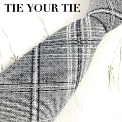 美品　TIE YOUR TIE　タイユアタイ　ネクタイ　チェック柄　スフォデラート　グレー　肉厚　N1346のサムネイル