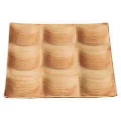 ［ＴＡ］２５㎝角９点プレート和柾目（裏黒）