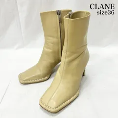 クラネ スクエアトゥ レザーショートブーツ ベージュ ステッチデザイン 36 日本製 レディース 23.0cm ISItems【USED】【古着】【中古】50154374のサムネイル