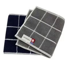【人気商品】今治タオル ハーフハンカチ 2枚組 グレー・ネイビー 約13x25cm グラフチェック 日本製 吸水