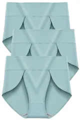 【特価商品】[a-fua] レギュラーショーツ はきこみ深め しめつけない くい込まない 鼠径部 ハイスリット 綿 無地 大きめ ショーツ レディース 3枚組