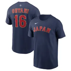【新品】公式 大谷翔平 WBC2026 日本代表 NIKE ネーム＆ナンバーTシャツ 背番号16 ネイビー 侍ジャパン