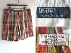 Polo by Ralph Lauren ラルフローレン ロゴワッペン コットン マドラスチェック ショートパンツ ショーツ W36 RN41381正規品 USA企画