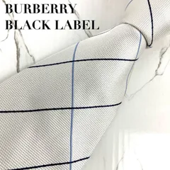 BURBERRY BLACK LABEL　バーバリーブラックレーベル　ネクタイ　ホースロゴ　ホースマーク　チェック柄　ジャガード　アイボリー　光沢　肉厚　N1351