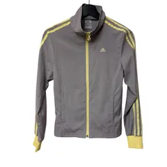   adidas アディダス Clima365 トラックジャケット ジャージ レディース S グレー×イエロー 756559【Z1816】