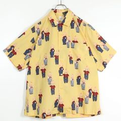 カールヘルム★可愛いキューピー柄♪半袖シャツ サイズM イエロー系 薄手 z18408