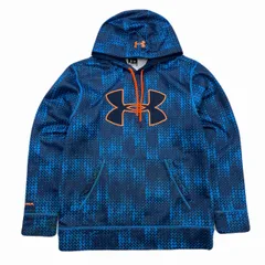 アンダーアーマー パーカー ポリエステル メンズ XLサイズ ブルー 幾何学柄 スウェット トレーナー スポーツ 人気