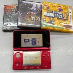任天堂 Nintendo ニンテンドー 3DS CTR-001 レッド 本体 ソフト 3本付き アダプター無し セット