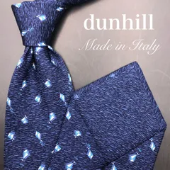 【美品】dunhill ダンヒル ネクタイ 小紋柄 ネイビー 紺