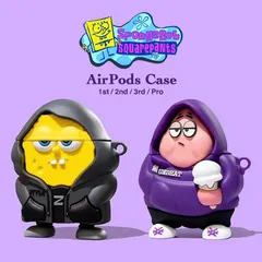 【送料無料】スポンジボブ AirPods AirPods Pro ケース カラビナ付き ストリート 第3世代 AirPods3 エアポッズ カバー 頑丈 イヤホン iPhone