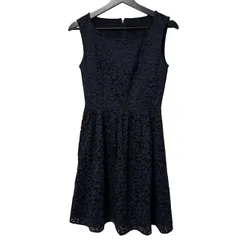    ANAYI アナイ レース フレアワンピース ネイビー 36サイズ 日本製【Z1816】