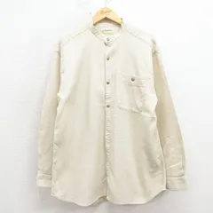 L/古着 セントジョンズベイ 長袖 シャツ メンズ 90年代 90s ノーカラー コットン ベージュ【spe】 26jan17