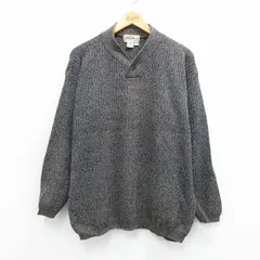 L/古着 エディーバウアー 長袖 セーター メンズ 00年代 00s コットン 紺他 26jan17