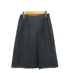 23区 オンワード樫山 フレア スカート ロング ウール シンプル 32 チャコールグレー /KT14