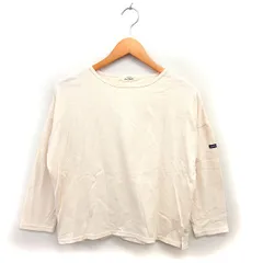 ハートマーケット HEART MARKET ボートネック カットソー Tシャツ コットン 綿 ドロップショルダー ロゴ 長袖 M ベージュ /NT16