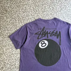 STUSSY / usa製 8ball T-shirt size XL  ステューシー 8ボール　バックプリントTシャツ　ストリート　オーバーサイズ　紺　裏原 sk8 横ノリ