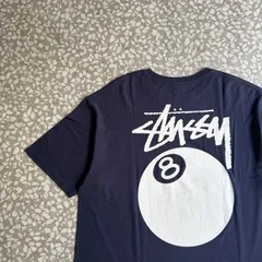 STUSSY / メキシコ製 8ball T-shirt size XL ステューシー 8ボール　バックプリントTシャツ　ストリート　オーバーサイズ　紺　裏原 sk8 横ノリ