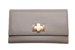 FENDI フェンディ ピーカブー コンチネンタル 長財布 8M0308 レザー グレージュ べっ甲カラー 美品 中古 4b013236