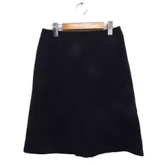23区 オンワード樫山 フレアスカート ひざ丈 無地 シンプル ウール 38 ブラック 黒 /FT2