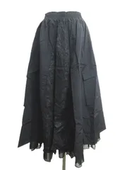 未使用 HUG.U ハグユー ロングスカート レース 切替 ブラック 黒 F フリーサイズ レディース E657L