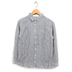 ハートマーケット HEART MARKET ストライプ シャツ 長袖 コットン 綿 F グレー 灰 /FT23