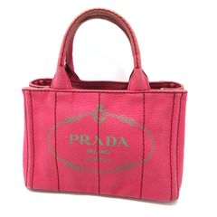 PRADA カナパ ピンク キャンバストートバッグ - メルカリ