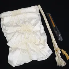 帯揚げ・帯締めセット　扇子付き　留袖用　結婚式　蝶【232450】