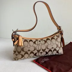 Coach y2k Vintage Hamptons Brown Beige East West Demi Baguette Bag