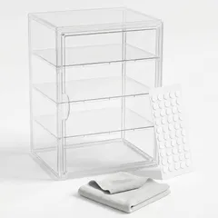『数量限定』 ショーケース 透明展示ケース コレクションケース マグネット式扉 アクリルケース 積み重ね可能 フィギュアケース ディスプレイケース (1個入り 36*23*27cm)