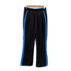 ナイキ NIKE スポーツウエア ジャージ ストレートパンツ ロング丈 無地 ライン L 黒 ブラック /SY24