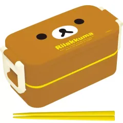 【中古】食器 フェイス 2点ロックはし付2段ランチボックス 「リラックマ」