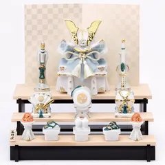 【新品 定価27,500円】五月人形 兜飾り 染絵出世兜飾り 三段飾り 薬師窯 豪華 コンパクト 初節句 五月飾り 節句飾り 端午の節句 節句人形 兜 弓矢 刀 組み立て式 屛風付き 和モダン インテリア 小さい兜 子どもの日 季節飾り オブジェ