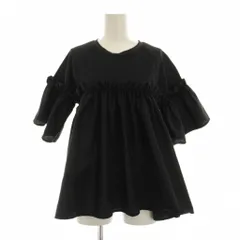 オペークドットクリップ OPAQUE.CLIP カットソー 五分袖 フリル L 黒 /KH ■ECC001