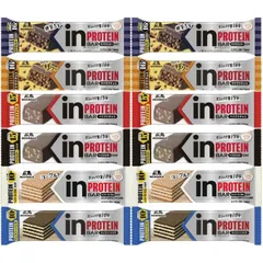 森永製菓 inバー プロテイン 6種 × 各2本 計12本 (ザクザクチョコ・ビター/ウェファーバニラ・ヨーグルト/ベイクドビター・チョコ)プロテインバー アソート 食べ比べ まとめ買い 筋トレ 業務用 大容量 高たんぱく ビタミンB群7種配合のサムネイル