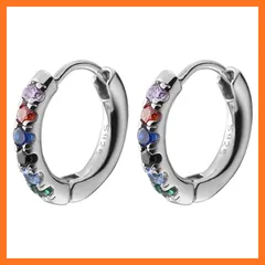 【新品】 Rockyu ピアス レディース 人気 金属アレルギー対応 フープピアス ステンレス リングピアス 揺れる ブラック 緑 ジルコニア おしゃれ