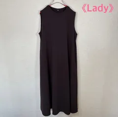 《Lady》coca エンボス加工 マキシ丈 ノースリーブワンピース 紫
