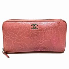CHANEL ピンク フラワーエンボス 長財布 - メルカリ