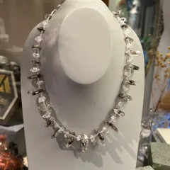 【極上の輝き】水晶　カーボンインクォーツ シルバー925 ネックレス　SV925